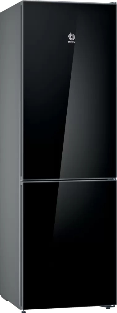 Frigorífico combi Balay 3KFD565NI, 186 x 60 cm, No Frost, cristal negro